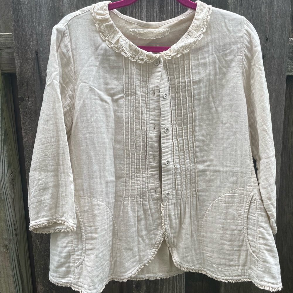 Whimsical cotton gauze top